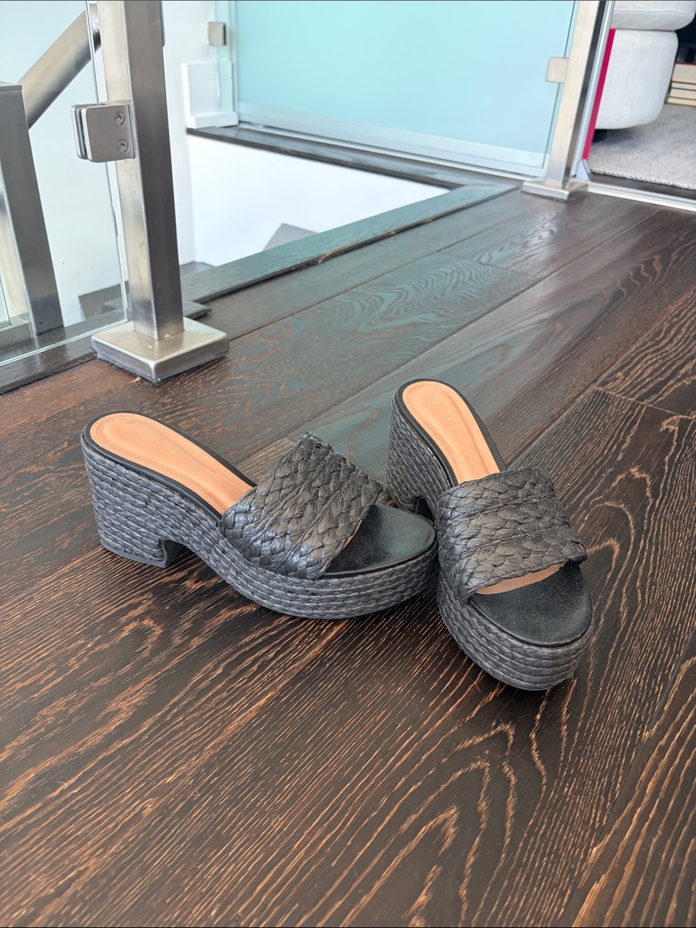 RAYE Woven Platform Slide Heels - Women